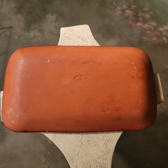 Earthen Vessel Potters Bread Plate Give us this day our daily bread Flowers - Picture 4 of 4